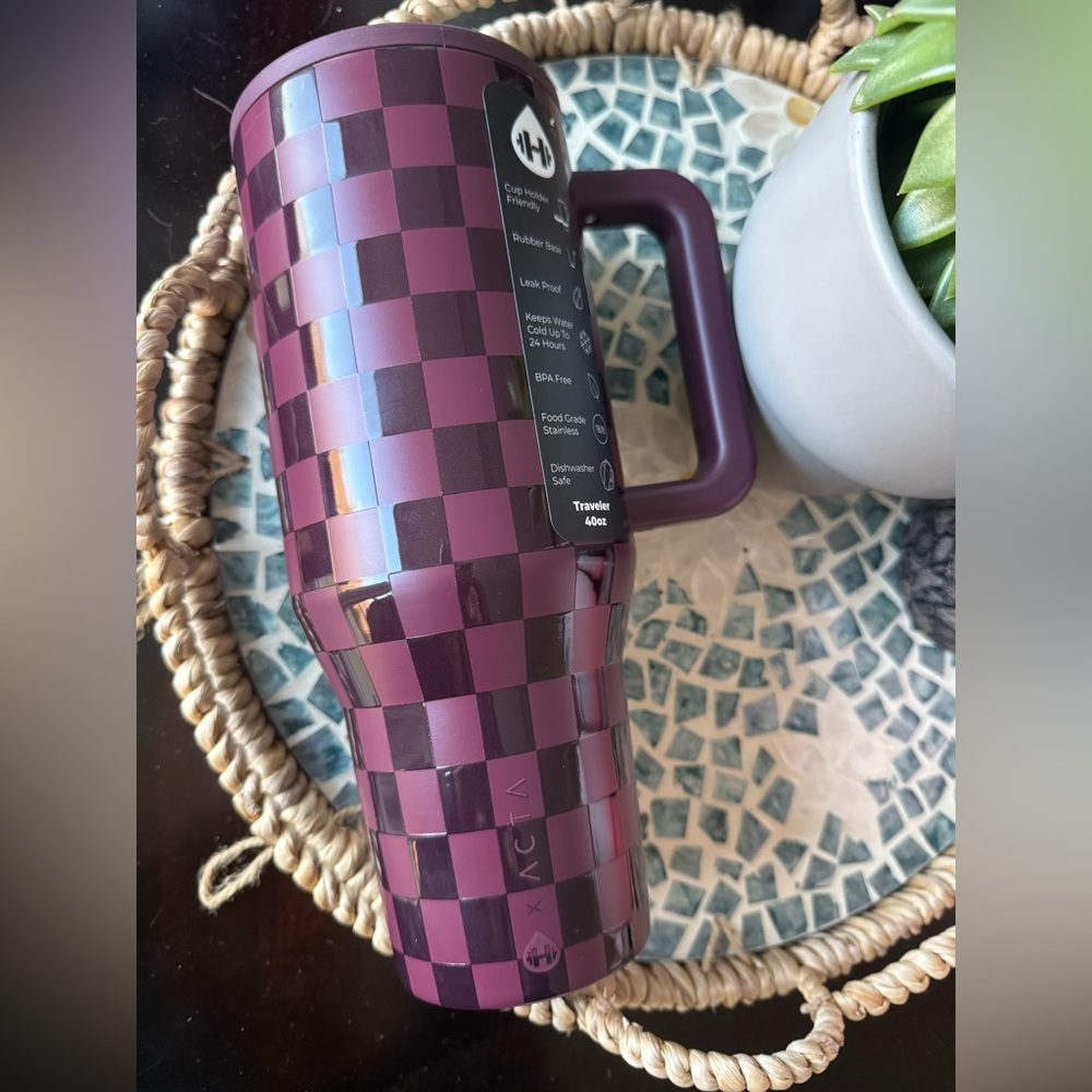 Hydrojug X ACTA EMBER CHECKER 40oz Traveler Tumbler